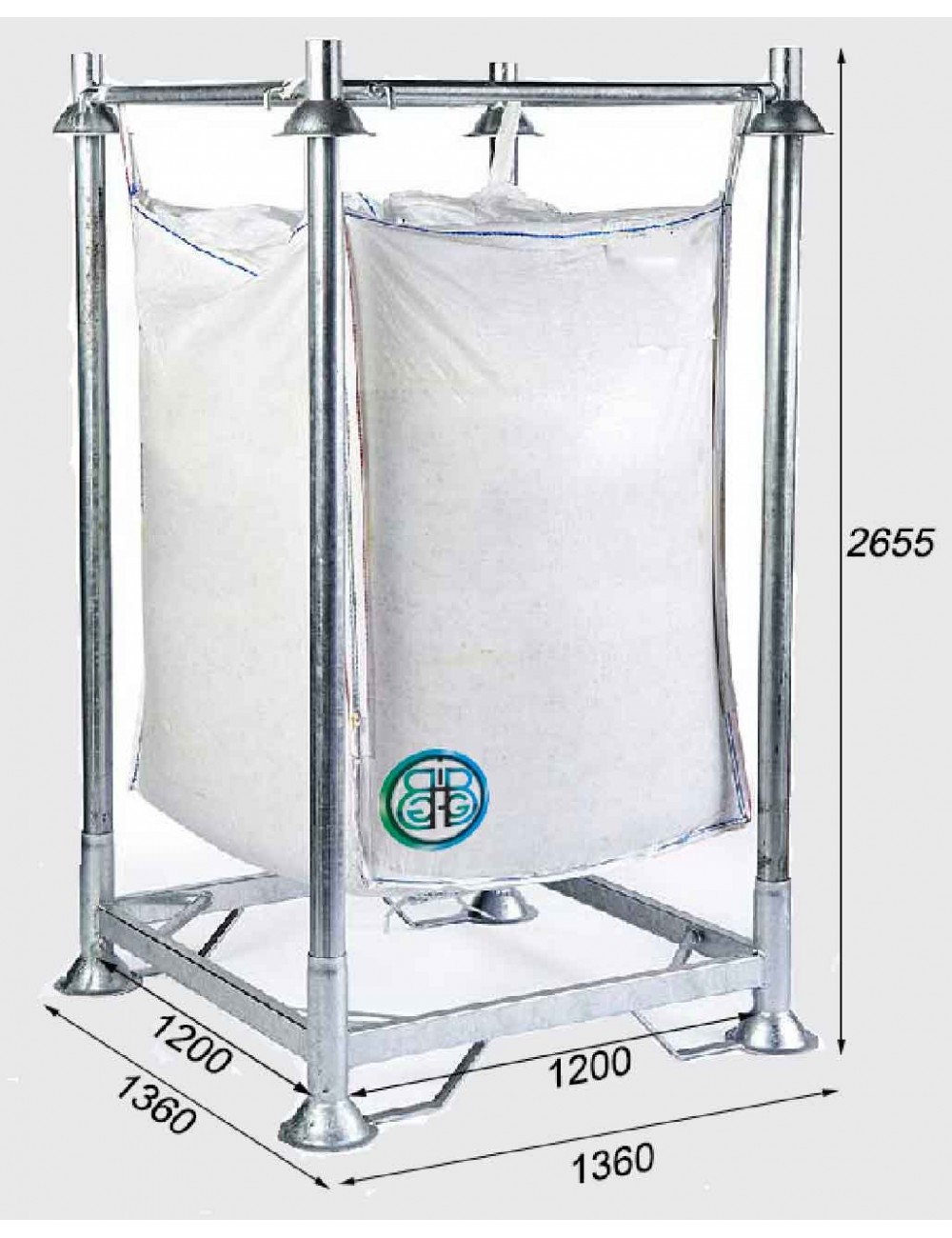 Armadura soporte reforzada para Big Bag  - 1560X1560X2500